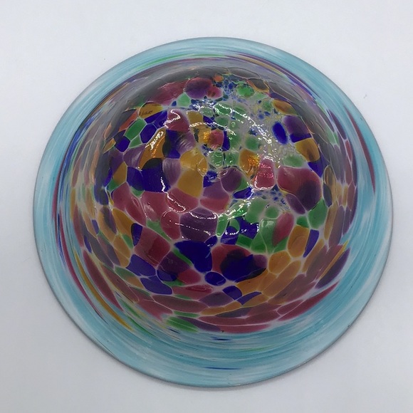 Handblown Art Glass Confetti Decorative Bowl - Picture 3 of 4